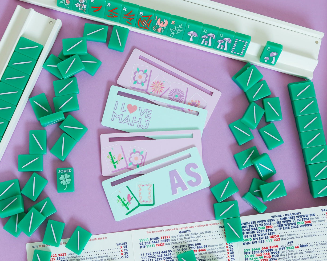 Pastel Purple Flower TIles Mahjong Card Line Marker™