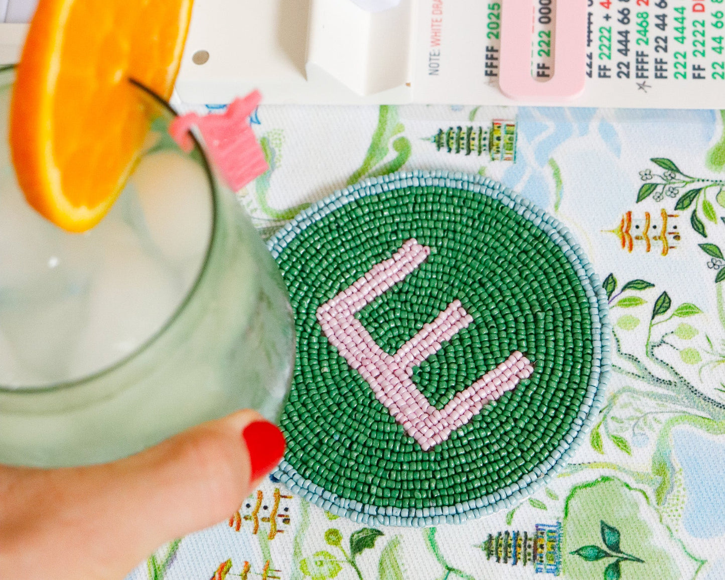 Hand Beaded WINDS Coasters