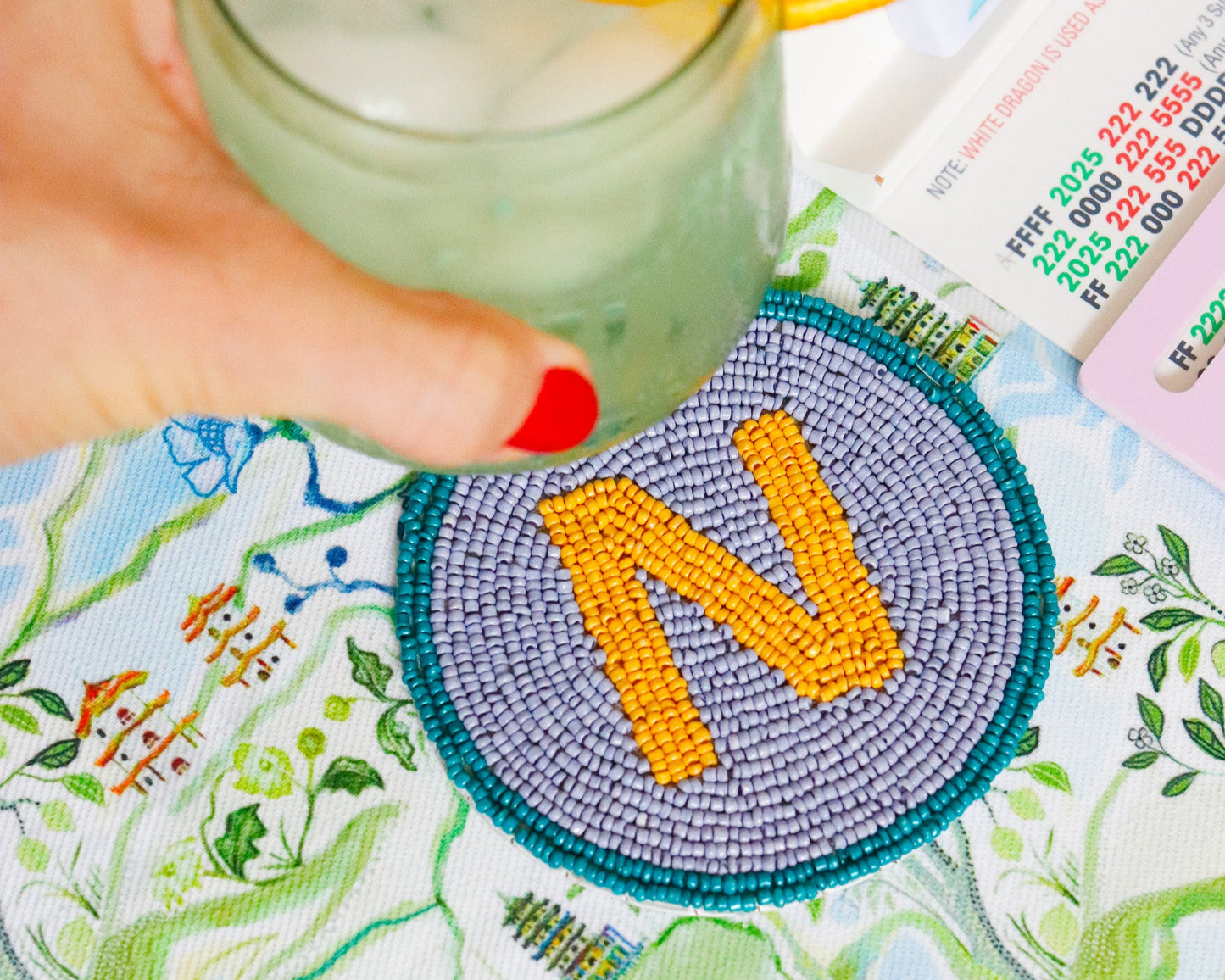 Hand Beaded WINDS Coasters