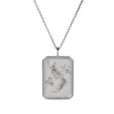Sterling Silver Mahjong 1 Bam Bird Necklace