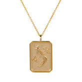 14ky Mahjong 1 Bam Bird Pendant Necklace
