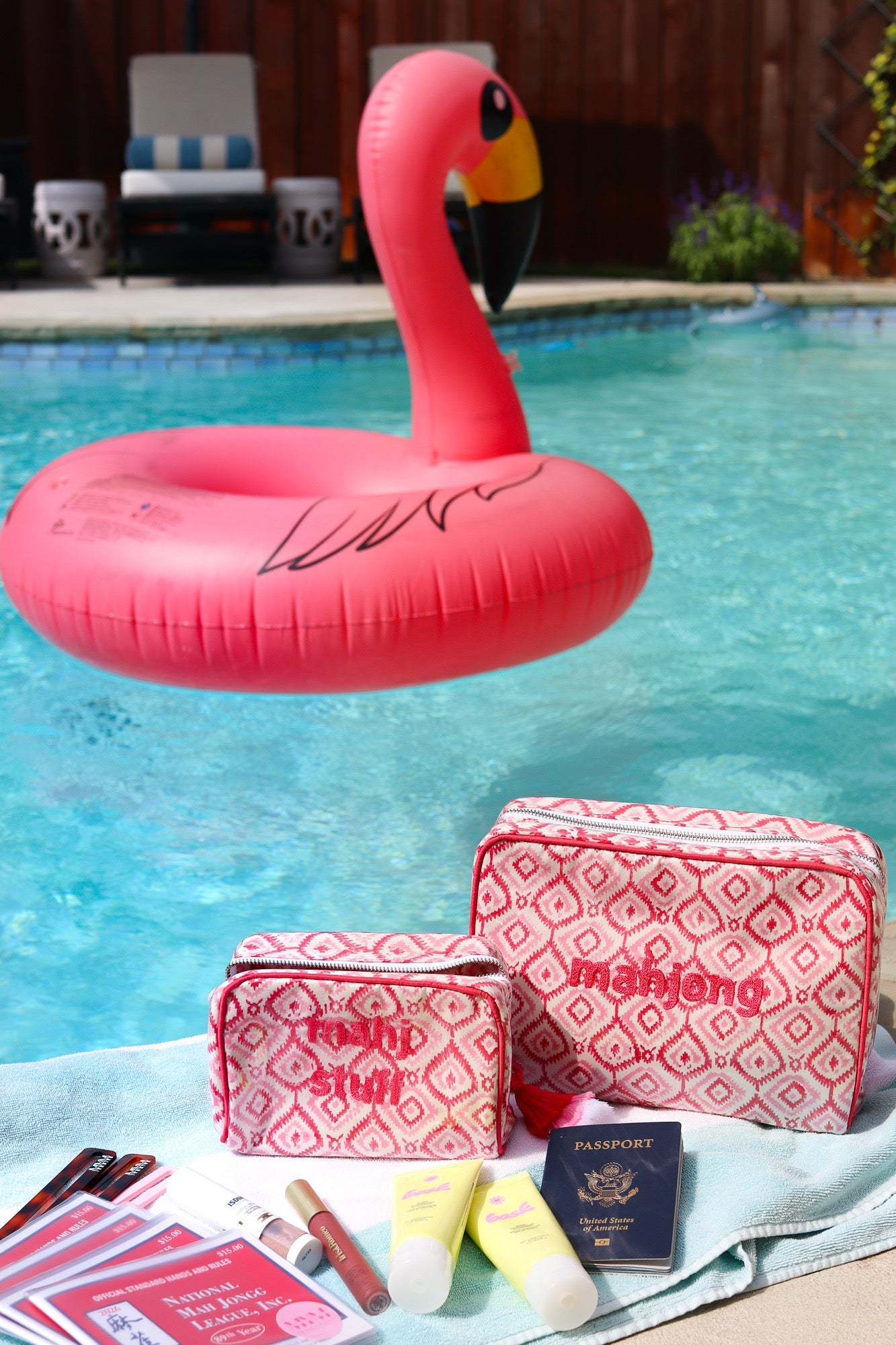 The Grande India Bag - Mark Your Mahjong Collab - Red/Pink Ikat - READY TO SHIP!