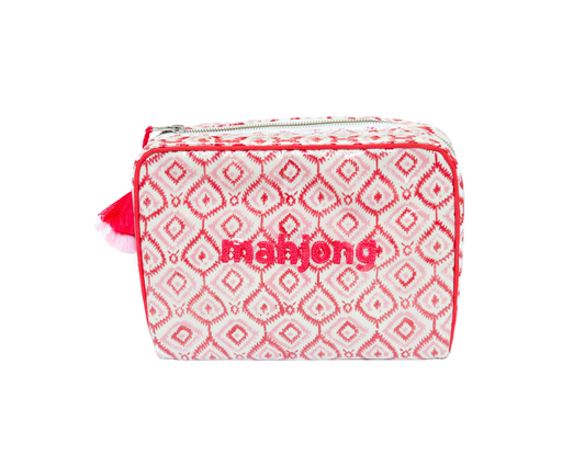 The Grande India Bag - Mark Your Mahjong Collab - Red/Pink Ikat - READY TO SHIP!