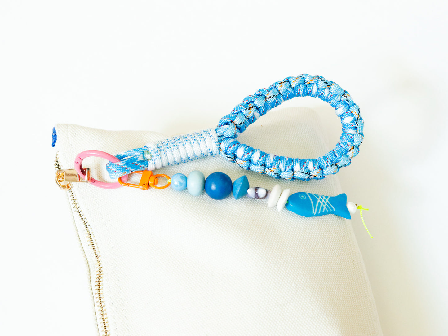 Paracord Bag Loop + Beaded Charm Bundle