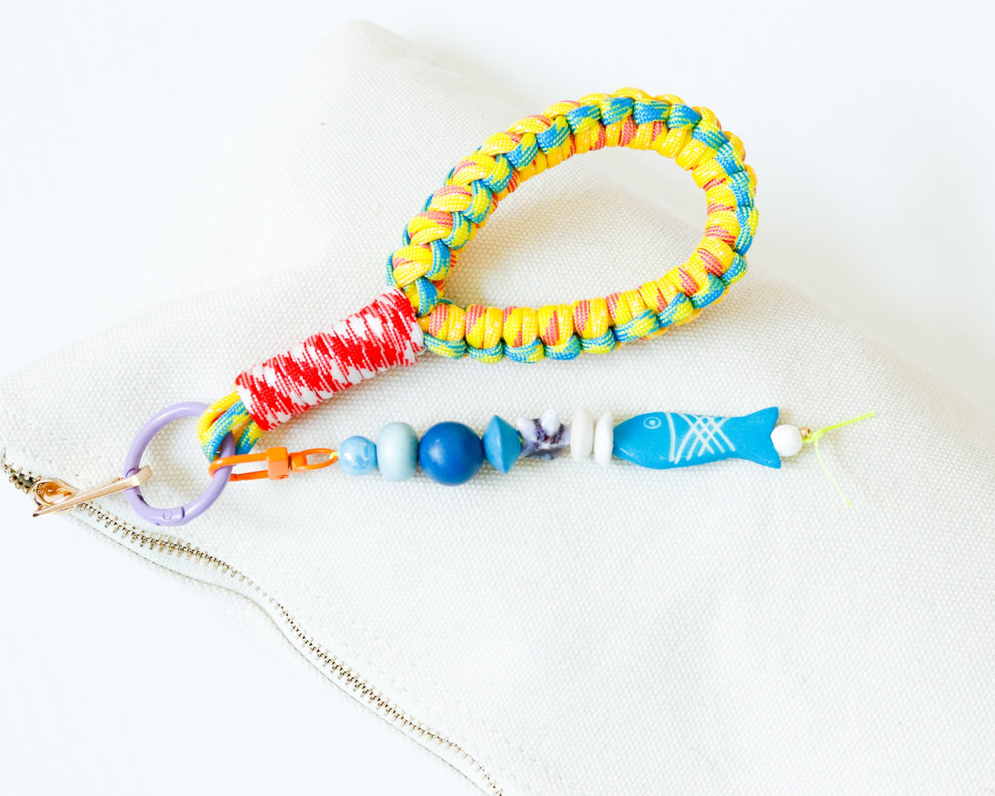 Lucky Fin Beaded Charm with Orange Clip