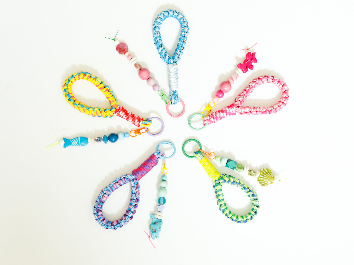 Paracord Bag Loop + Beaded Charm Bundle