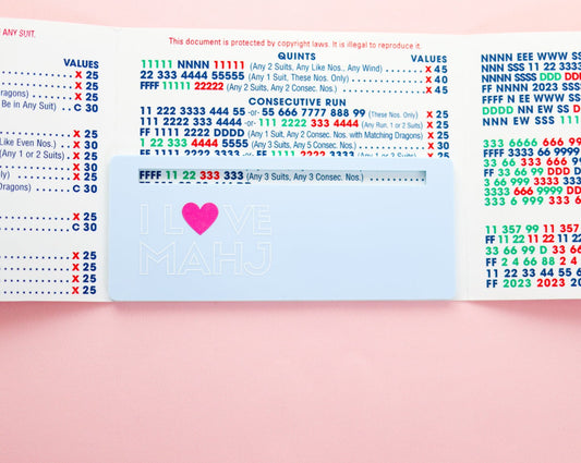Pastel Blue I Heart Mahj Mahjong Card Line Marker™