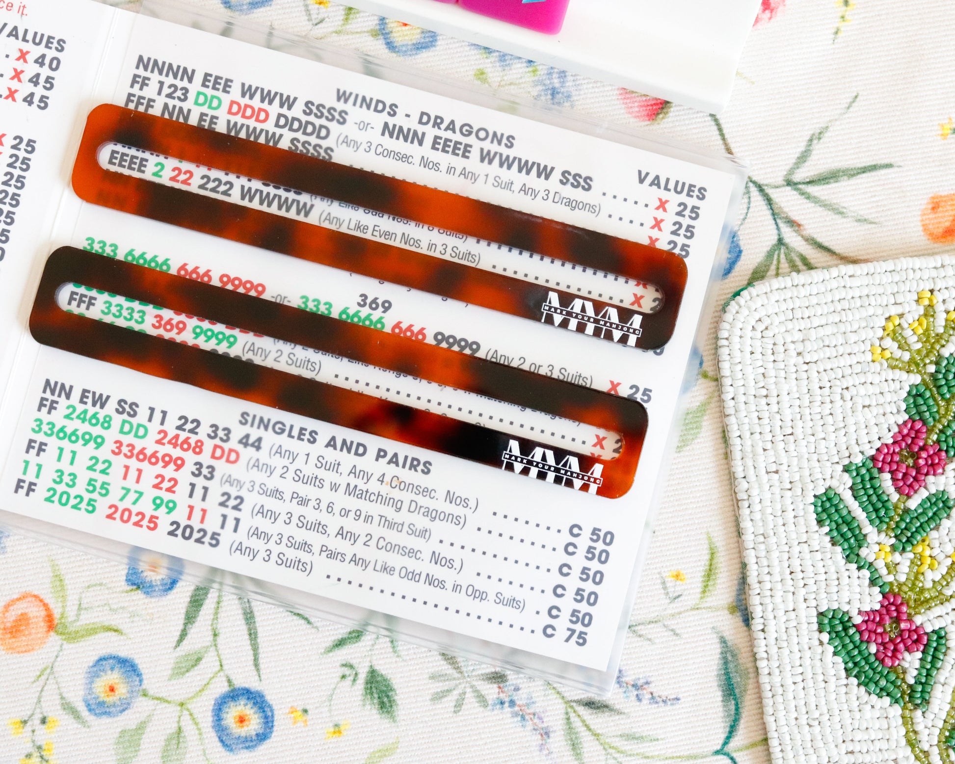 tortoise shell mahjong card line markers