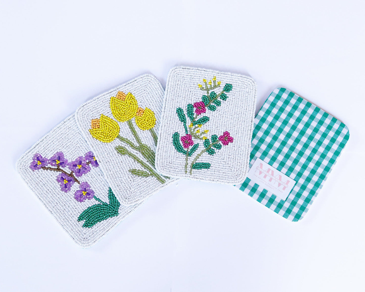 Hand Beaded Flower Tile Coasters *COMING SOON*