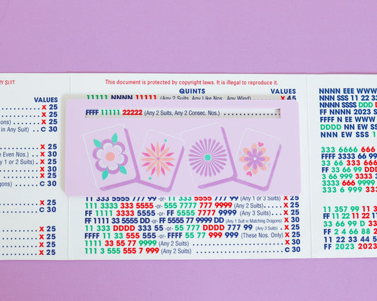 Pastel Purple Flower TIles Mahjong Card Line Marker™