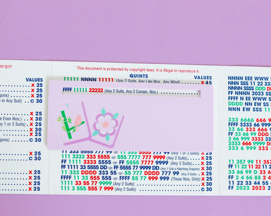 Pastel Purple Bird Bam + Flower Tiles Mahjong Card Line Marker™