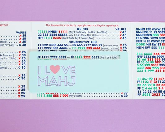 Pastel Green I Heart Mahj Mahjong Card Line Marker™