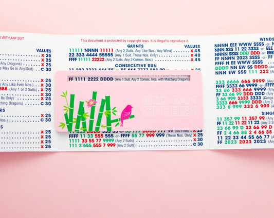 Pastel Pink Bird Bam Cheers Mahjong Card Line Marker™
