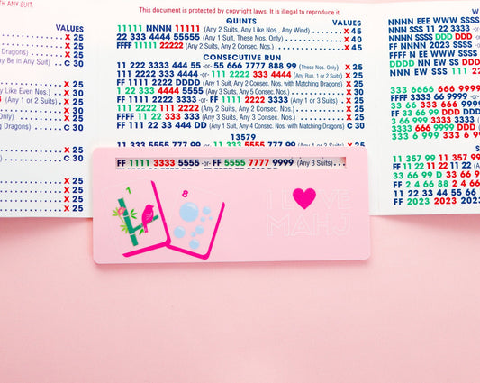 Pastel Pink Bird Bam + Bubble Tiles Mahjong Card Line Marker™