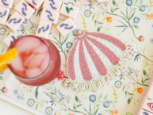Hand Beaded Pink Paradise Coasters {Limited Edition}