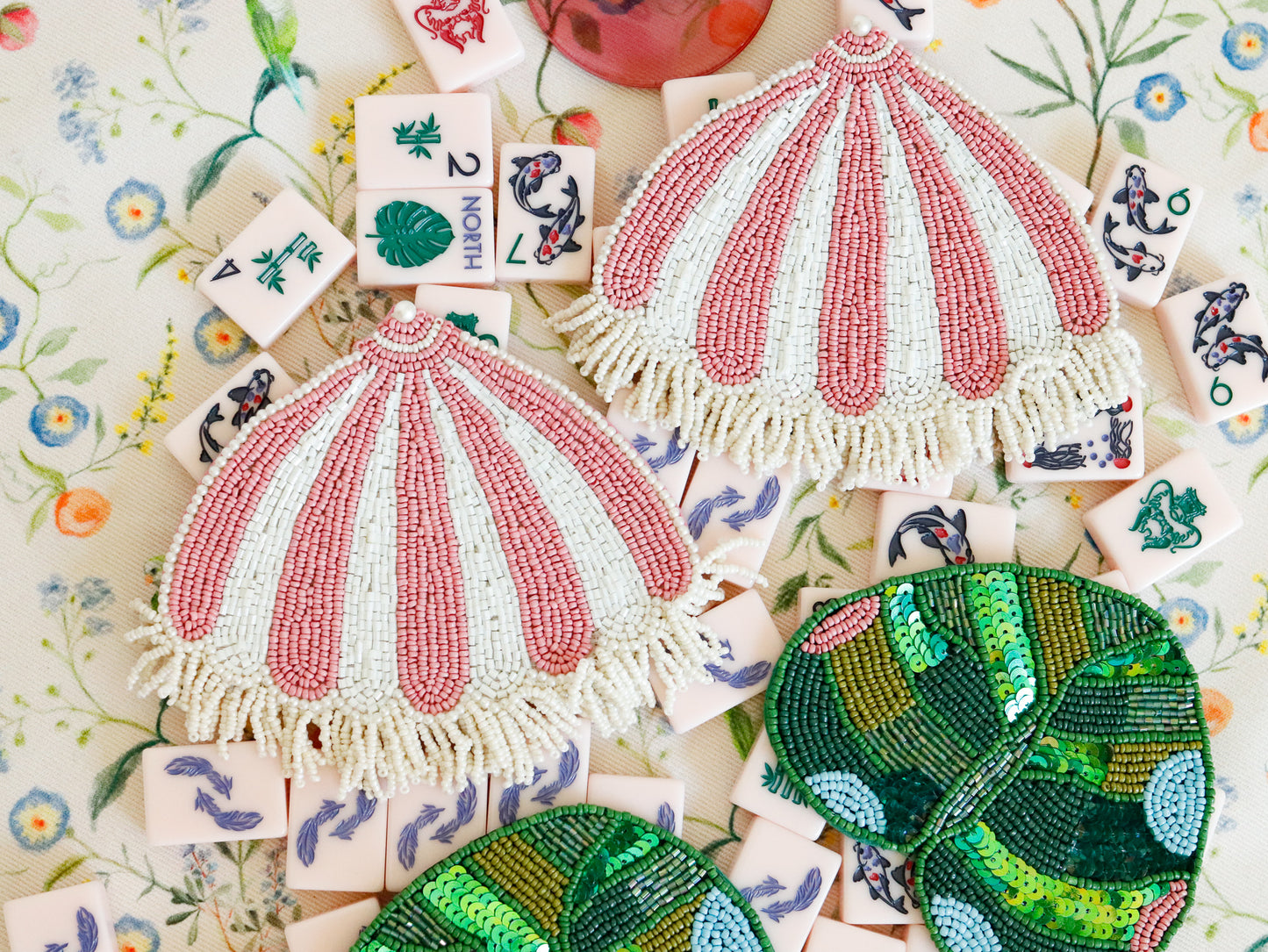 Hand Beaded Pink Paradise Coasters {Limited Edition}