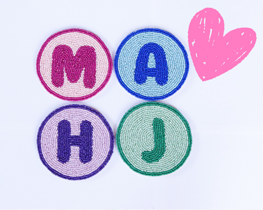 Hand-Beaded MAHJ Coasters