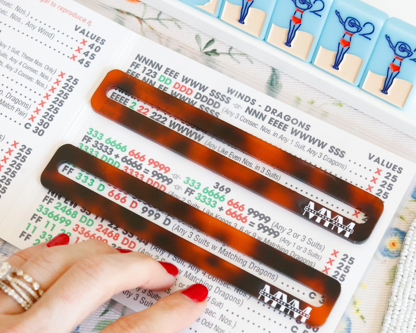 Tortoise shell Mahjong Card Line Marker