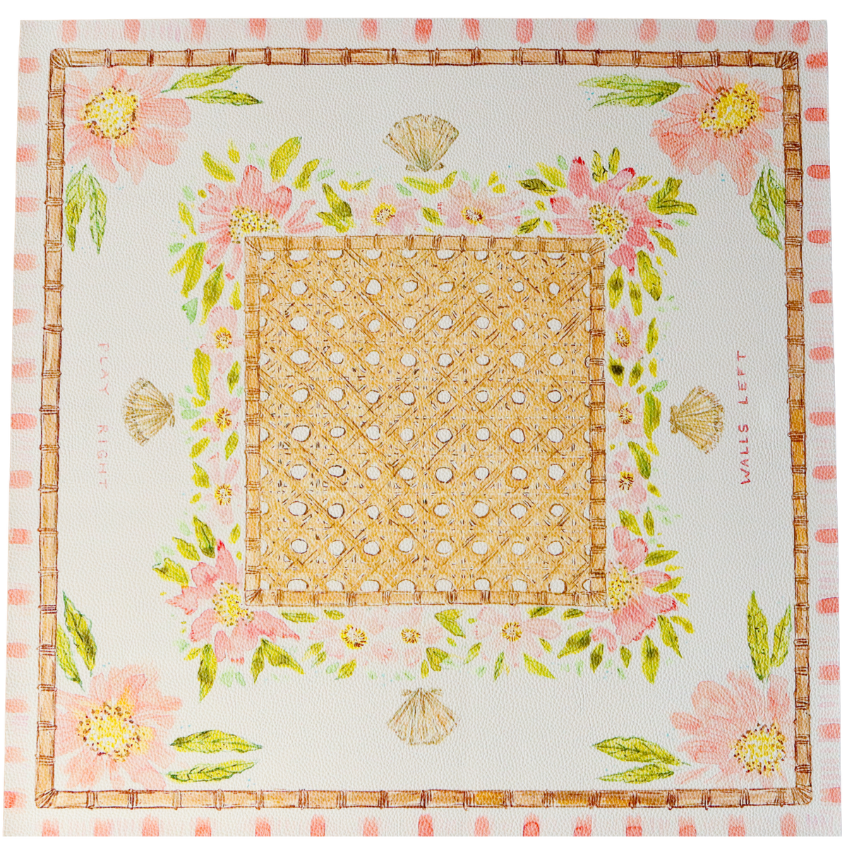 Laura McCarty Watercolor Mahjong Mat on Leather called Garden Club