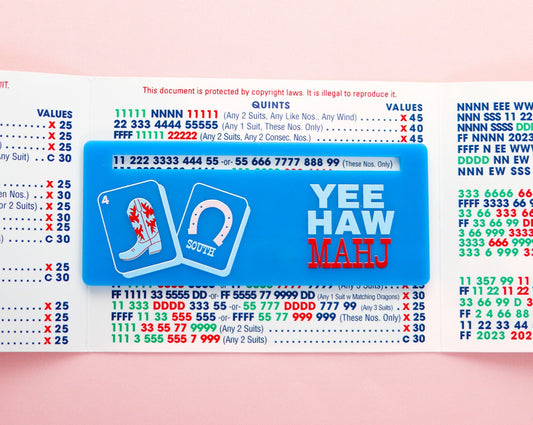 Light Blue Yee-Haw Mahj Boot + Horseshoe Tiles Mahjong Card Line Marker™